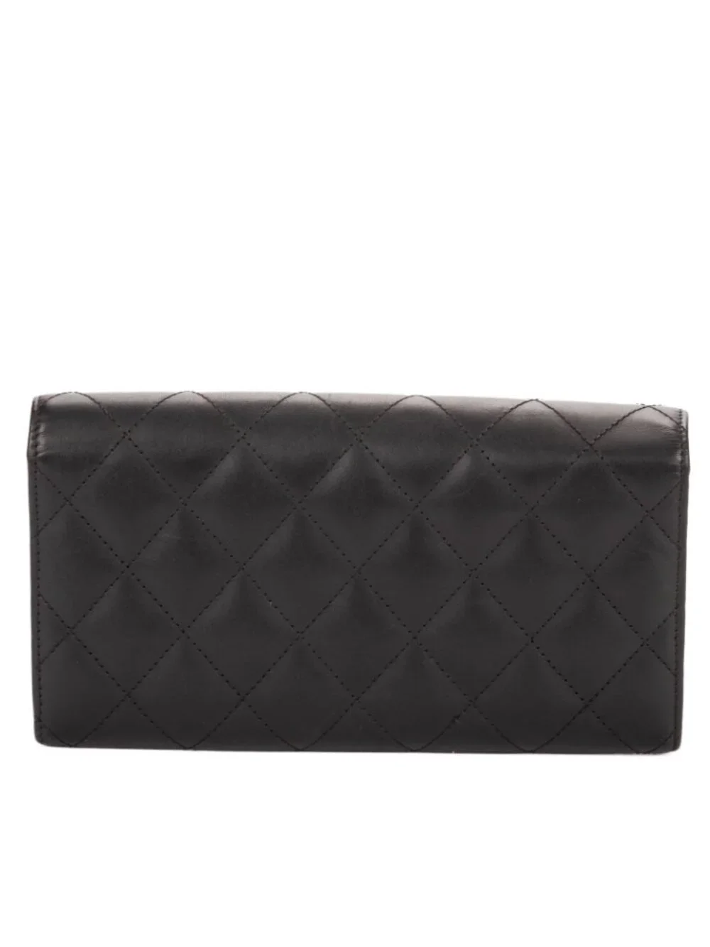 Chanel Cambon Ligne Bifold Wallet Black Quilted Lambskin Leather